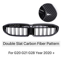 M3 M-성능 앞 범퍼 신장 그릴 다이아몬드 크롬 레이싱 BMW G20 G21 G28 3 시리즈 340i -2022 액세서리, 06 dual carbon look