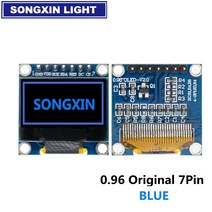 LCD 모듈 신제품 0.96 인치 oled iic 화이트/옐로우 블루/블루 12864 oled 디스플레이 모듈 arduino 용 i2c, 한개옵션1, 09 Original Blue-7pin