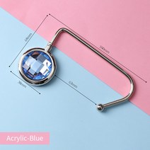 크리 에이 티브 가방 테이블 후크 크로 셰 뜨개질 핸드백 테이블 홀더 테이블 지갑 후크 휴대용 금속 아크릴 다이아몬드 옷걸이 데스크 스토리지 후크, A-4