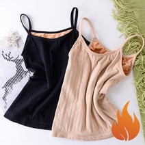 여성 밍크 기모 발열 스판 끈나시