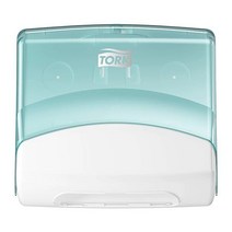 Tork 접이식 와이퍼 디스펜서 아쿠아/화이트 W4 벽걸이 654021