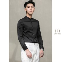 차이나카라셔츠 지평선 남성의류 스탠딩카라 링클프리 비단 단자 원단 슬림 청년 어텀 와이셔츠 트렌드 2568374854