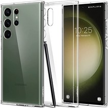 갤럭시 S23 울트라 케이스(2023)용으로 설계된 Spigen Ultra Hybrid - 크리스탈 클리어, Frost Green