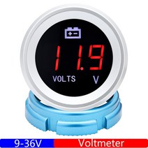 유면계 유량계 자동차 보트 용 전자 범용 LED 디지털 오일 연료 레벨 게이지 수온 게이지 전압계 52mm, 04 Voltmeter