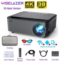 업소용 빔프로젝터 Wiselazer x5 안드로이드 LED HD 1920x1080 픽셀 4K HDMI USB 오디오 휴대용 미니 빔프로젝터, 기본 버전 b, 나는 플러그