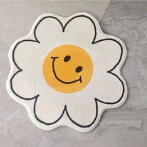 꽃모양 스마일러그 60x60 감성 발매트 미끄럼방지 인테리어