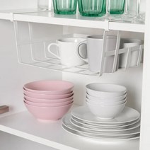 이케아 폴뤼케 걸이식 바구니 주방 서랍 수납 정리 화이트 스틸, 36cmX26cmX14cm