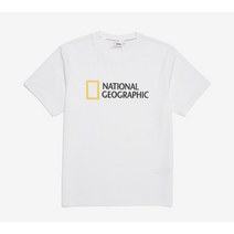 (국내매장판/AS가능) 내셔널 지오그래픽 유니 네오디 빅 로고 하프 티셔츠 화이트 남여공용 커플 반팔