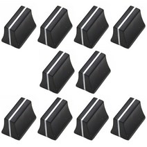 10pcs 슬라이드 전위차계 믹서 페이더 손잡이 19mm x 12mm 4mm 구멍 삽입 샤프트 캡 플라스틱 전위차계 볼륨 제어 로터리 노브, 없음