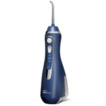 Waterpik 무선 워터 플로서 화이트 치아 잇몸 교정기용 휴대용 백 & 팁 4개 포함 충전식 방수 (WP-560), Blue