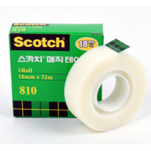 쓰리엠 스카치 매직테이프 리필 810 18mm x 32m, 혼합 색상, 1개