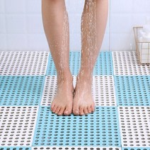 헬로요니 논슬립 욕실 매트 조립 발판 미끄럼방지 화장실 건식 바닥 깔판, 하늘색, 1개