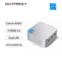 산업용컴퓨터 산업용PC 미니PC 산업용피씨 Chatreey-인텔 쿼드코어 N5095 N100 포켓 컴퓨터 윈도우즈 11Pro 3xHDMI 출력 2xGigabit 이더넷, 512G SSD_미국, N5095 8G RAM