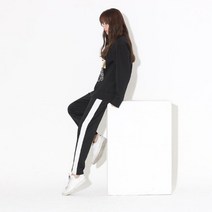 여성 옆줄 밍크털 트레이닝바지 마트룩 츄리닝바지 대학생 트레이닝복