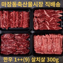 마장축산물시장 직배송 1++ 투쁠 마블링9 최상위등급 최상급 한우 특수부위 살치살 300g, 1개