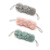 아그노 스트립 롱 샤워볼 3개입, 그레이+핑크+그린