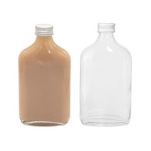 [유리병] 금속캡 납작유리병A-250 1개 250ml, 검정마개