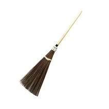 NDP78 천연 빗자루 - 149 9cm(55인치) 길이 튼튼한 빗자루 정원 빗자루 코코넛 빗자루 야외 빗자루 차고 빗자루 단단한 바닥 빗자루 파티오용 야외 빗자루 브라운 화이트