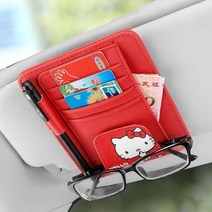 takara tomy creative hello kitty car glasses clip sun visor storage card bag 휴대용 다기능 자동차 마감 클립, c