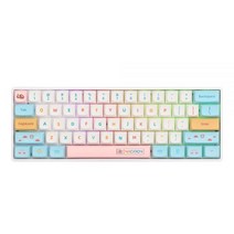 무선 기계식 블루투스 키보드 EPOMAKER SK61 핫 스왑 RGB 백라이트 NKRO 유형 C 케이블 Win/Mac Gateron 광 스위치 teclado mecânic, Optical Green, Pink White