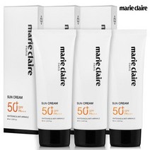 마리끌레르 3중기능성 썬크림 60ml 3개 SPF50+ PA+++ / 백탁현상x 톤업 자외선차단제 선크림, 마리끌레르 선크림 60ml 3개
