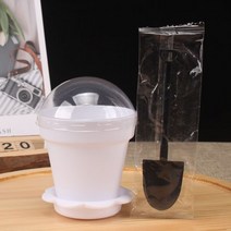 DIY 초콜릿 얼음 화분 몰딩 실리콘 몰드 케이크 컵케익 쿠키 베이킹 아이스크림 베이커리 카페, 덮개가 있는 흰색 + 독립삽(100