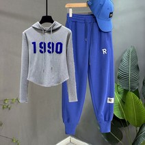 봄여름 여자 후드 니트 맨투맨 긴팔티 조거 팬츠 투피스