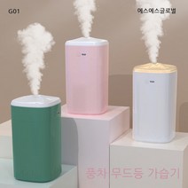 G01 KC인증 미니가습기 가습기 풍차 대용량 USB 대량구매 무드등 360ml, 핑크