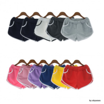 무지개 랍빠 3부 트레이닝 반바지 블랙 차콜 네이비 멜란지 화이트 핫핑크 연핑크 블루 퍼플 옐로우 레드COLORS