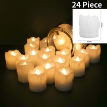 밀랍초 천연 기도 초화염 깜박이 전기 LED 양초 웨딩 파티 홈 크리스마스 장식 밤 Tealight 램프 배터리, 14 24Pcs Drip Wax