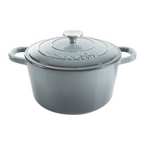 Crock-Pot Artisan 라운드 에나멜 주철 더치 오븐 47L(5쿼트) 블루, 5-Quart, Slate Gray