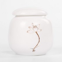 기념 용기 pet ash urn handpainted 도자기 항아리 화장 pet bird ash holder burial at home, 연꽃 1개, s