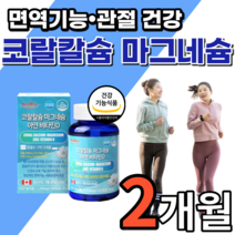 코랄칼슘 마그네슘 아연 비타민d 쥐 나는데 만성피로 근육 관절 눈 손 팔 다리 떨림 고흡수마그네슘 영양제 남성 여성 갱년기 어르신 학생 칼슘 마그네슘제 마그네슝 마스네슘 정 사은품, 2개월 분, 2개