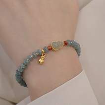 더블슬릿 조롱박 비취 옥팔찌 행운 액운방지 패션염주