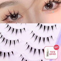 아이하라 속눈썹 가닥 인조 페스티벌 파티 화려한 속눈썹붙이기 글루세트 쁘띠업5쌍M09, 1개