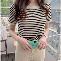 에버리씽 여성 라운드넥 스프라이트 스판 기본 티셔츠 T41908