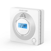 최신 조합 탐지기 2in1 디지털 LCD 화면 가스 연기 경보 일산화탄소 탐지기 홈 보안 보호 알람, 02 Lens white screen