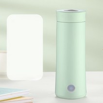 스마트 온도 조절 컵이있는 400ml 휴대용 전기 주전자 차 커피 여행 끓인 물 주전자 주방 가전 만들기, 녹색 필터 없음, 에게