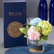 레이나퍼퓸 스노우수국 블랙 플라워디퓨저 120ml, 블루_청포도