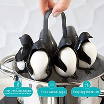 계란찜기 계란삶는기계 맥반석 Peleg Egguins-6 개의 계란 보일러 홀더 증기선 삶은 랙 요리 가게 펭귄, 01 6 eggs holder