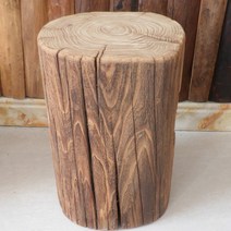 오래된 원목 느릅나무 통나무 스툴 낮은의자, 지름 20-23 높이 40cm