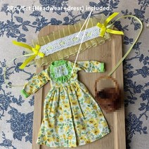 브라이스 호환 구체관절인형의상 2Pcs/Set Blyth OB24 드레스 Pullip 모자 Azone 의류 (Licca Lati 얼음, 01 dress-A_01 blyth azone