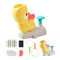 장난감 접시 발사기 어린이장난감 촉감발달완구 돌아기장난감 가족 놀이 지능 계발 완구, 노란색(클레이x8+그물망x2+안면보후구×2)