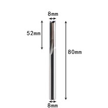 Xuhan 3.175mm 4mm 6mm 8mm 생크 2 플루트 텅스텐 카바이드 엔드 밀 CNC 라우터 비트 조각 스트레이트 슬롯 밀링 커터, 16 8X52X80, 3pcs