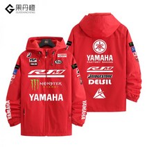 YAMAHA 야마하 R1M 의류 오토바이 라이딩 슈트 차지 자켓 맨즈 윈드 브레이커상표명 방풍, 190/4XL, 빨간색