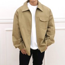 워너빅 남자 빅사이즈 코튼 미니멀 카라 봄 기본 자켓