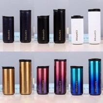 chrome 크롬 컬러 텀블러 350ml 500ml 데일리 이중 스텐 모던 심플 보온병 슬림 보온 보냉, 350ml 블루투톤