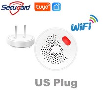 WiFi 가스 탐지기 Tuya LPG 천연 누출 센서 스마트 홈 감지기 보안 보호 알람 EU/US/UK 플러그 옵션, 02 US Plug