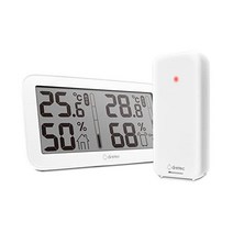 Drecec 드리텍 온도계 실내 실외 디지털 벽걸이 O-285IV 보리, 무선(본체+자기)