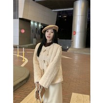 양털재킷 후리스 뽀글이자켓 리얼 가을 겨울 토끼 모피 코트 여성 짧은 모피 모피 한